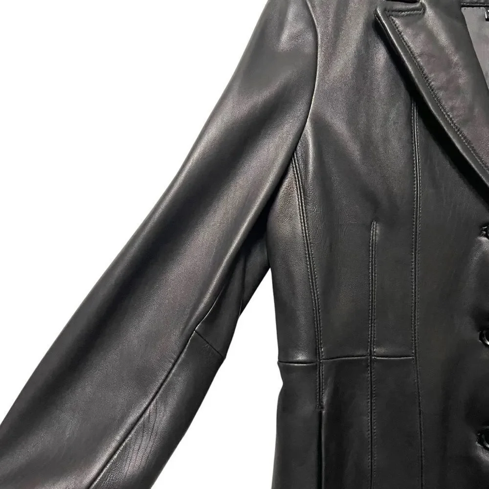 AVANTI Women’s Black Leather Blazer L
